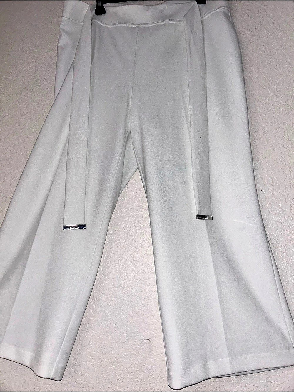 Calvin Klein Wide Leg Pants in White Size L - Picture 7 of 8